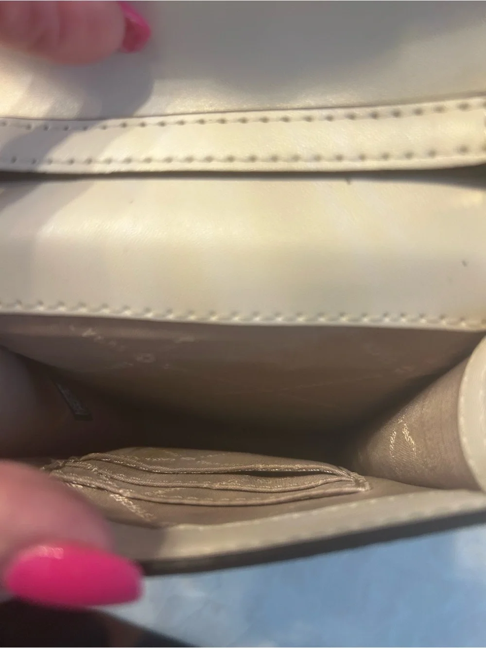 Michael Kors Cream Logo Crossbody Phone Pouch with Gold Hardware